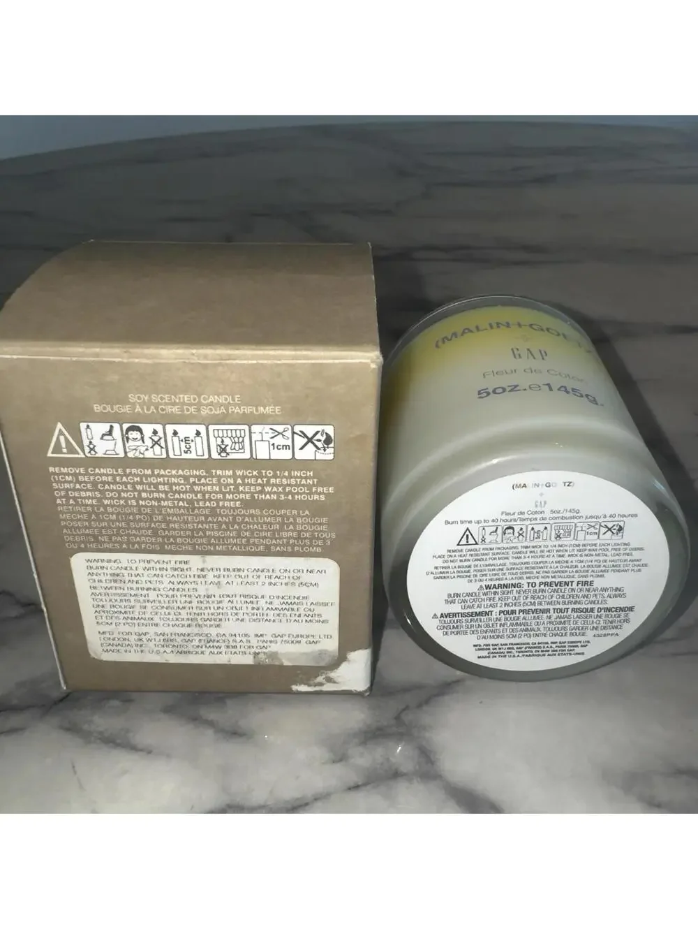 NEW RARE Malin + Goetz Gap Flour De Cotton Candle 5oz Cotton Flower